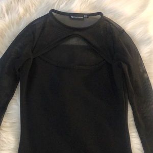 Black sheer top Mini dress
